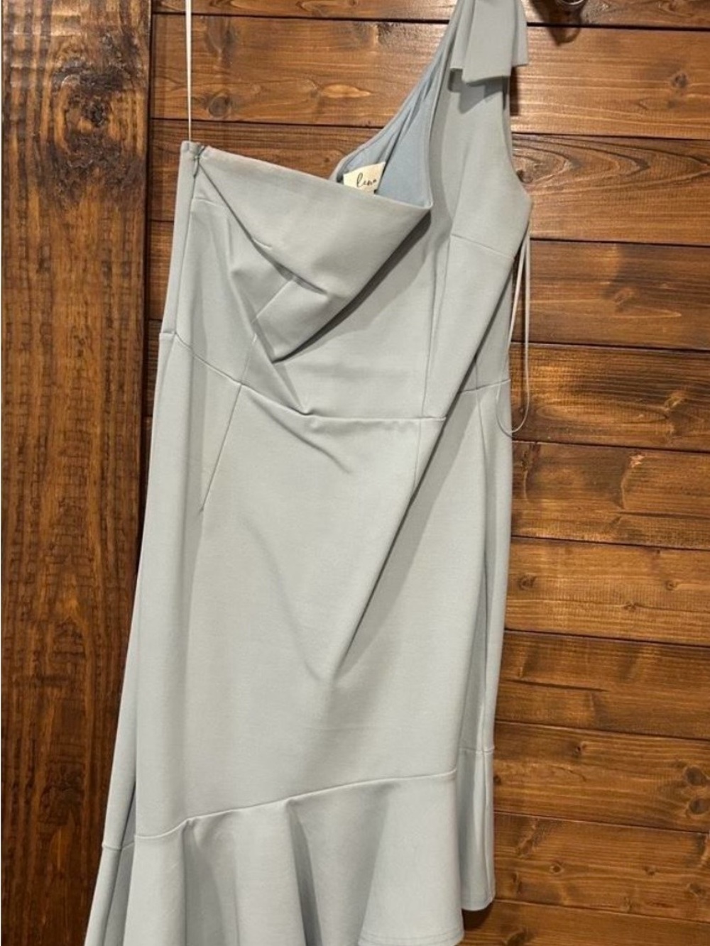 Lena Pale Blue One-Shoulder Asymmetrical Ruffle Dress
